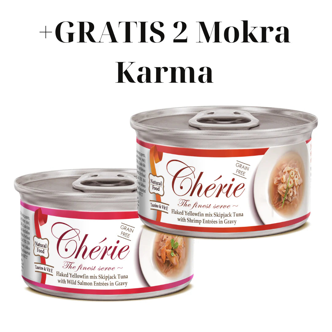 Chérie Cibo secco Tacchino Entrées 2kg. + 2 lattine di cibo umido in omaggio