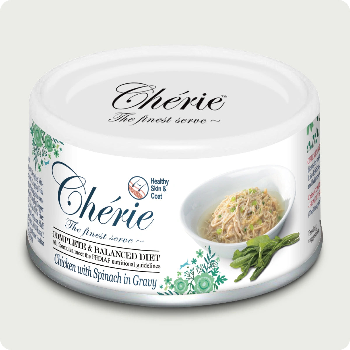 Chérie Dieta completa ed equilibrata Pollo in salsa con aggiunta di spinaci 80 g.