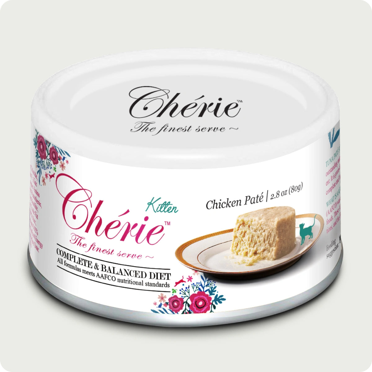 Chérie Mousse di pollo completa ed equilibrata per gattini, 80 g.