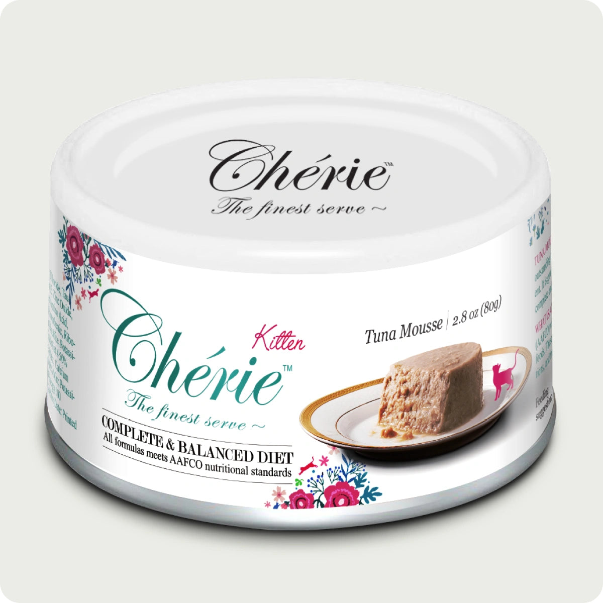 Chérie Mousse di Tonno per Gattini, dieta completa ed equilibrata, 80 g.