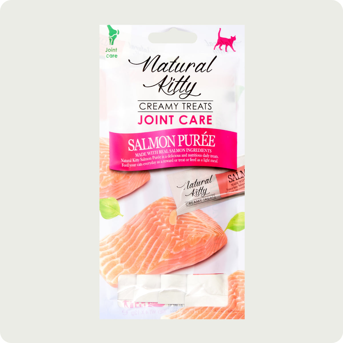 Snack cremoso funzionale Natural Kitty - Purea di salmone - Cura delle articolazioni