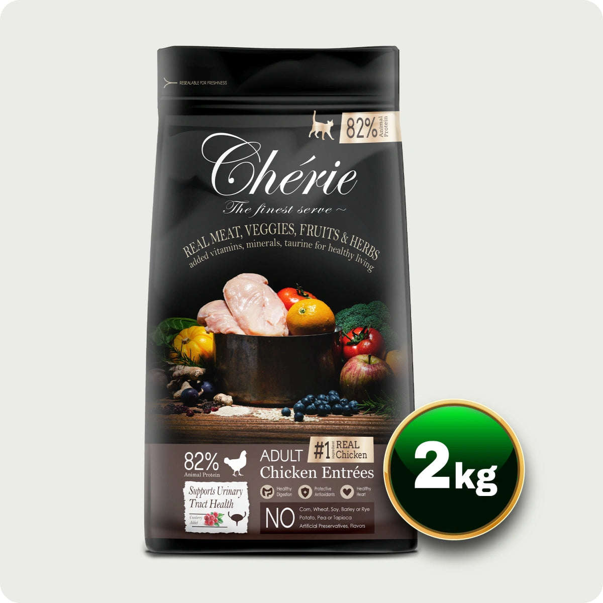 Chérie Dry Food Chicken Enrées 2 kg. + 2 lattine di cibo umido in omaggio